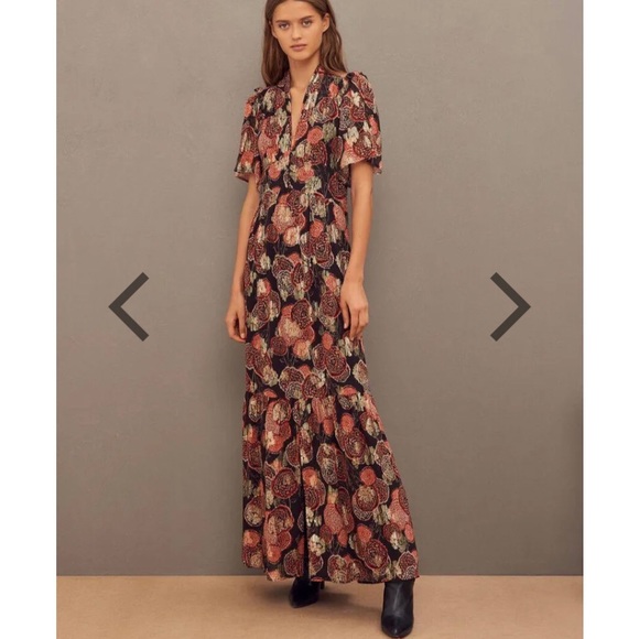 ba&sh Dresses & Skirts - ba&sh Floral Maxi Dress - Black and Red